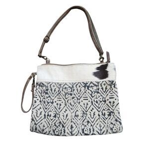 Myra Bag Crossbody Bag Duel Strap Cotton & Cowhide Western Boho Cowgirl